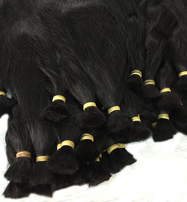 Single Drawn Black Straight Bulk Hair Extension 100% Human Hair