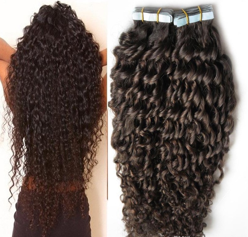Afro Kinky Tapein Hair Extensions Burmese Remy Hair Burma Hair Factory