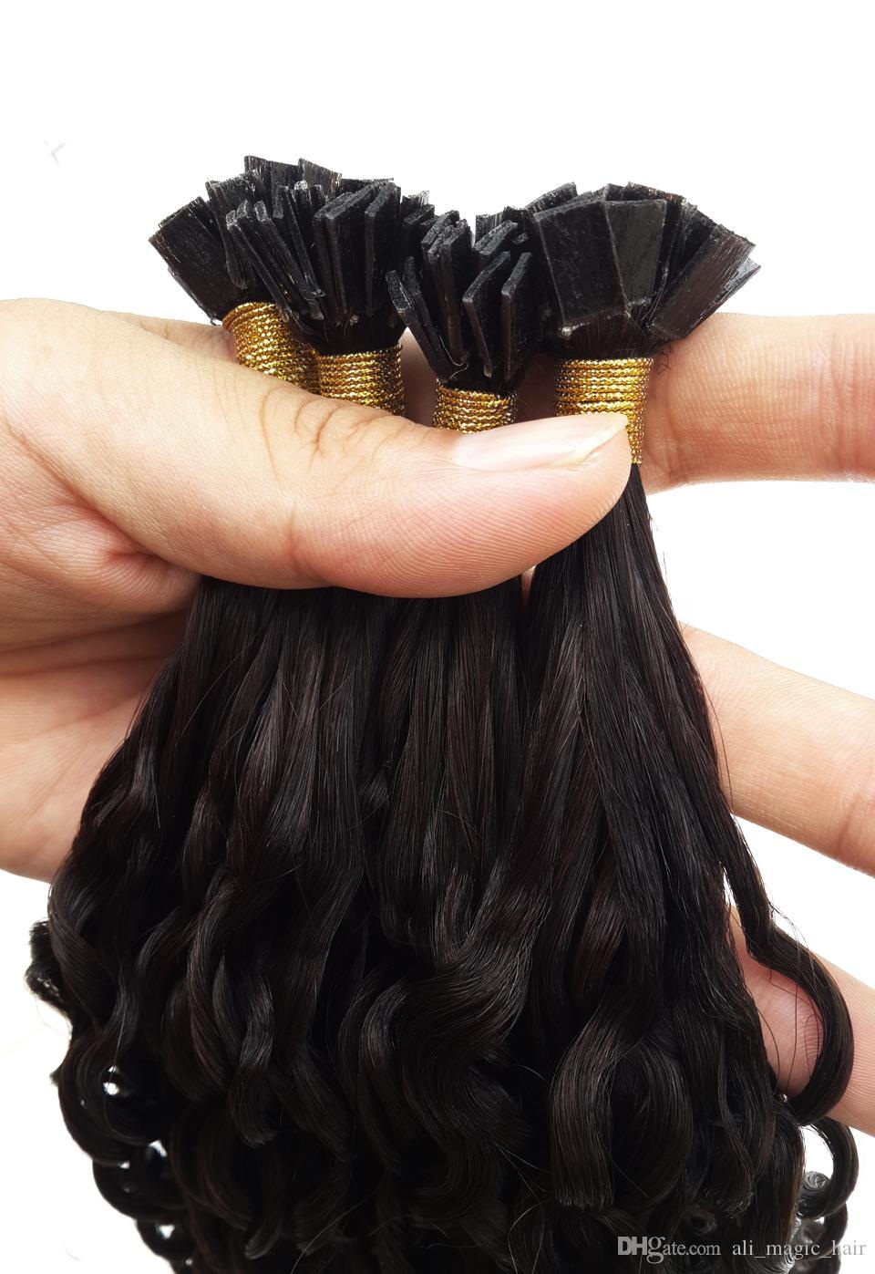 Flat Keratin Tip Curly Hair Extensions 100 Cambodian Human Hair Cambodian Hair Vendor