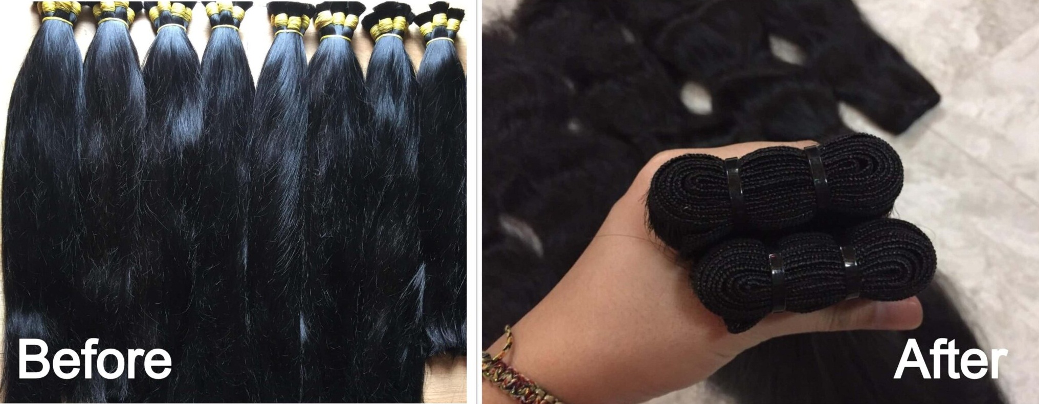 Before after making machine double weft