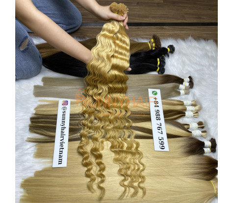 Premium Keratin I-Tip Human Hair Extensions Customizable Styles | Top Vietnam Hair Factory