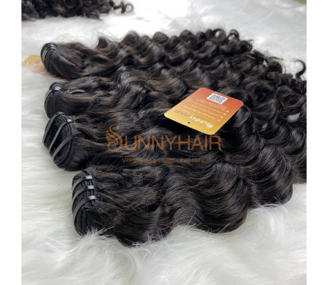 Indian Hair Water Wave Texture Hair Extension 3 Bundles 100% Remy Hair Weave At Best Wholesale Price