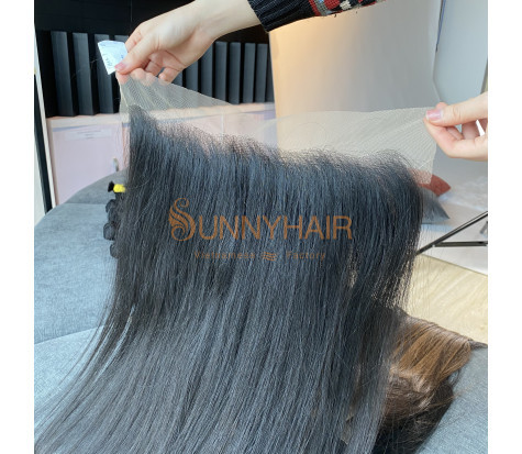 Kinky Curly Lace Frontal Unprocessed Mongolian Human Hair Top Full Lace Frontal Closure Piece With Baby Hair Natural Color