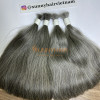 Premium Grey Color Bulk Hair Extension Natural Straight Various Lengths | Vietnam Hair Supplier