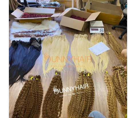 Deep Curly Piano 16/613 30 inches Machine Weft Hair Extension | Vietnam Hair Factory