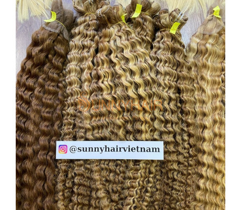 Premium Pony Tail Blonde Deep Curly  Hair Extension | Vietnam Hair Supplier