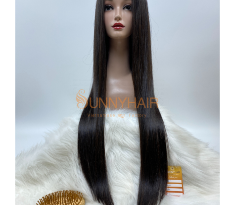 Best-selling Long Straight Remy 100% Vietnamese Human Hair Lace Front Wig (Hand-Tied)