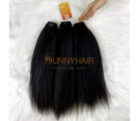 Black Kinky Straight Tape in Hair Extensions 100% Vietnam High Quality Remy Hair From One Donor