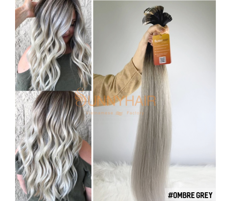 Tape-in Ombre Grey 26 inches Hair Extension | Top Vietnam Hair Supplier