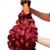 Wholesale Burgundy Wavy Hair 28 inches Machine Weft Hair Extension | Vietnam Hair Factory