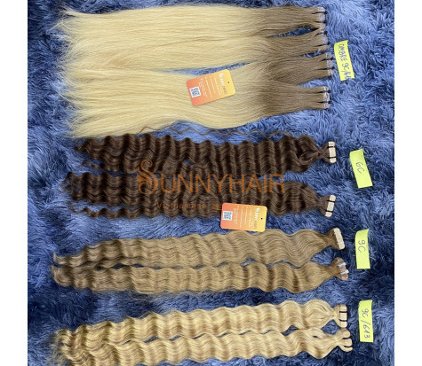 Skin Weft Hair Extensions Laos Human Hair Extension 2.5g piece 20/40pcs set Tape-in Hair Extensions Straight