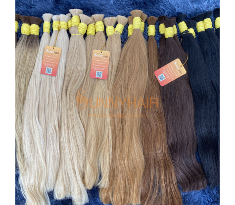 Cheap Wholesale Price of 100% Remy Straight Single Drawn Bulk Hair with Many Colors from Vietnam Hair Manufacturer