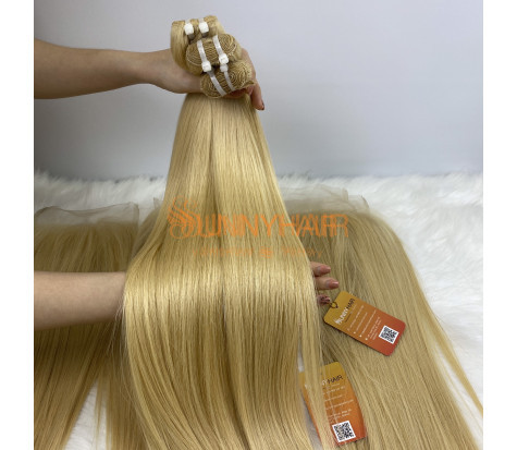 Gorgeous Bone Straight Blonde Machine Weft Hair Extension | Viet Hair Supplier