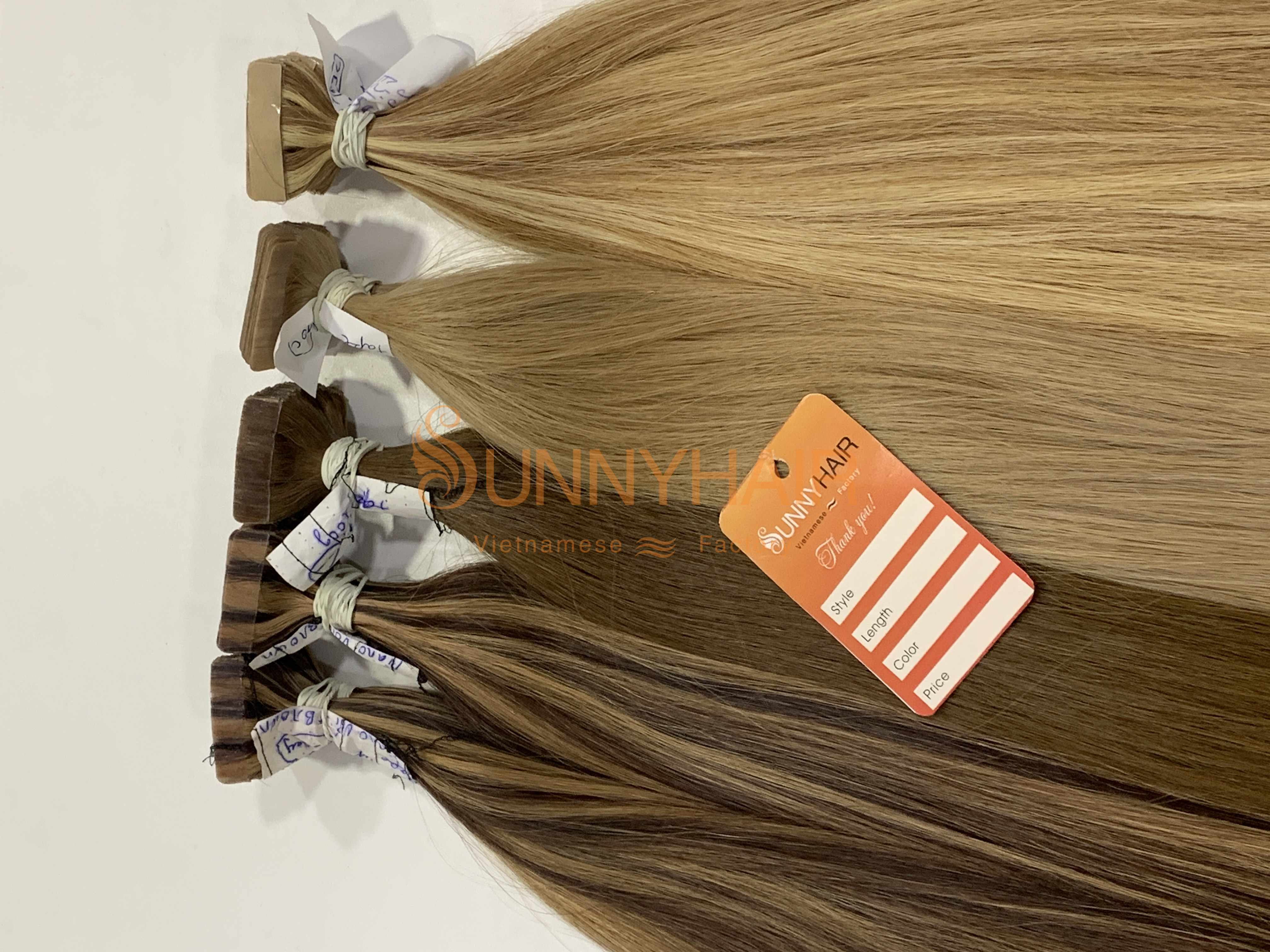 Premium Tape In Bone Straight Colored Human Hair Extension | Vietnam Hair Factory