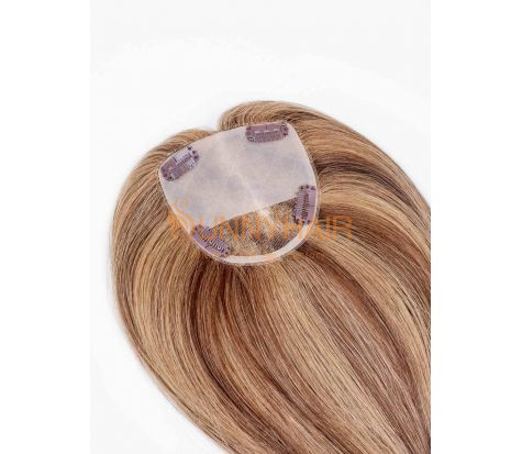 Remy Straight 100% Virgin Vietnamese Hair Toppers for Women with Thinning Hair with Hidden Clip-in Top Crown Hairpieces