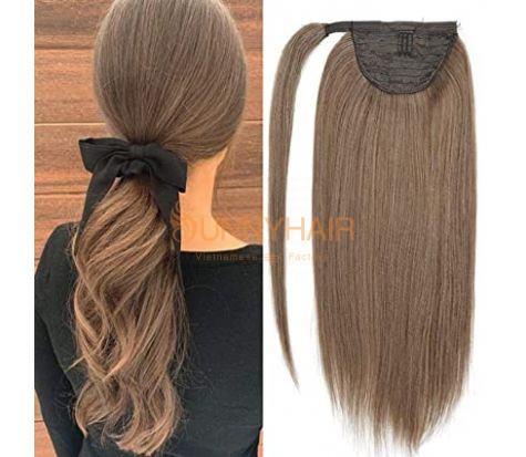 Clip-in Ponytail Long Straight Extensions 100% Remy Vietnamese Hair wrap around Hair Extensions for Women 20”-24"
