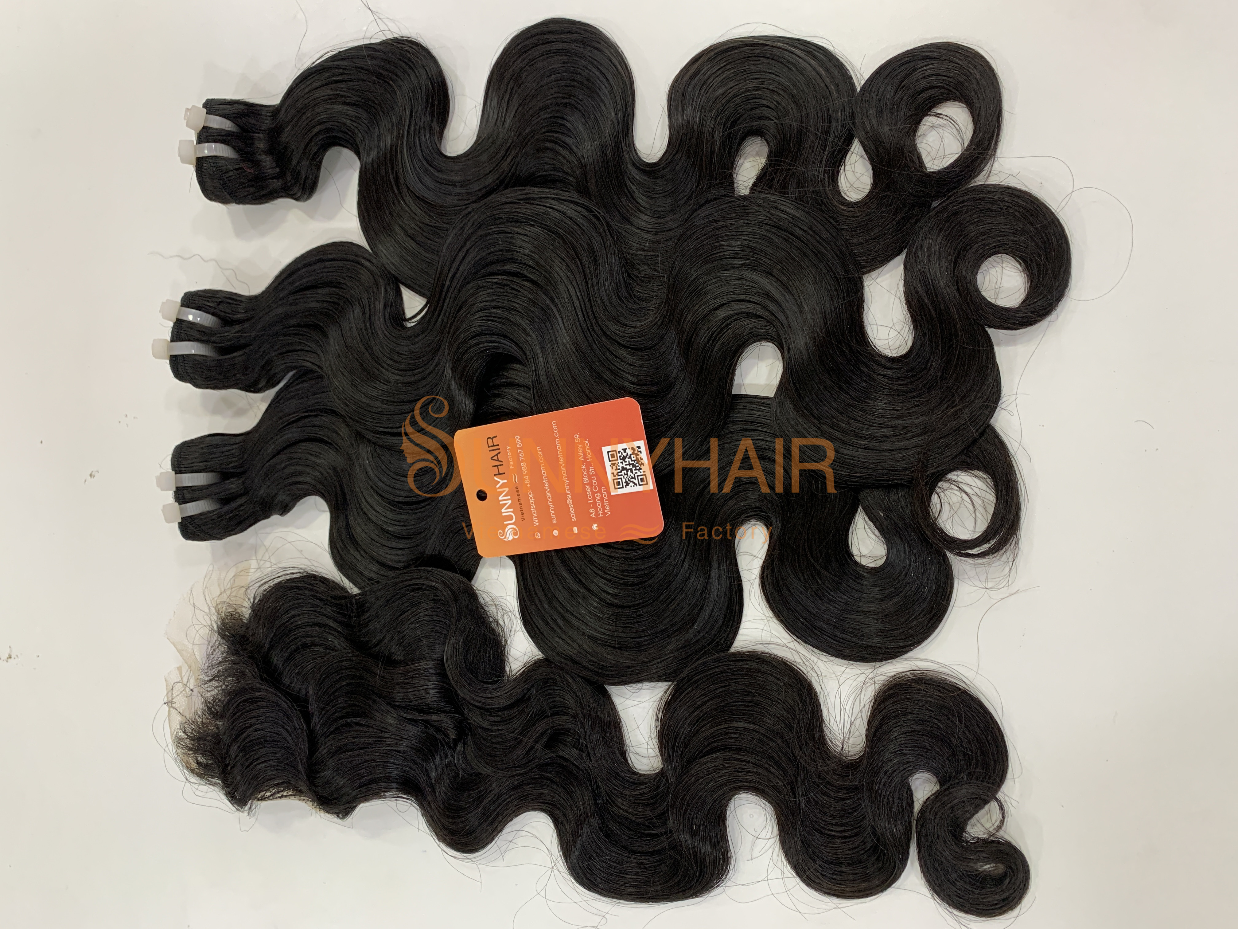 Combo Virgin Human Hair 3 Weave Bundles with Lace Frontal