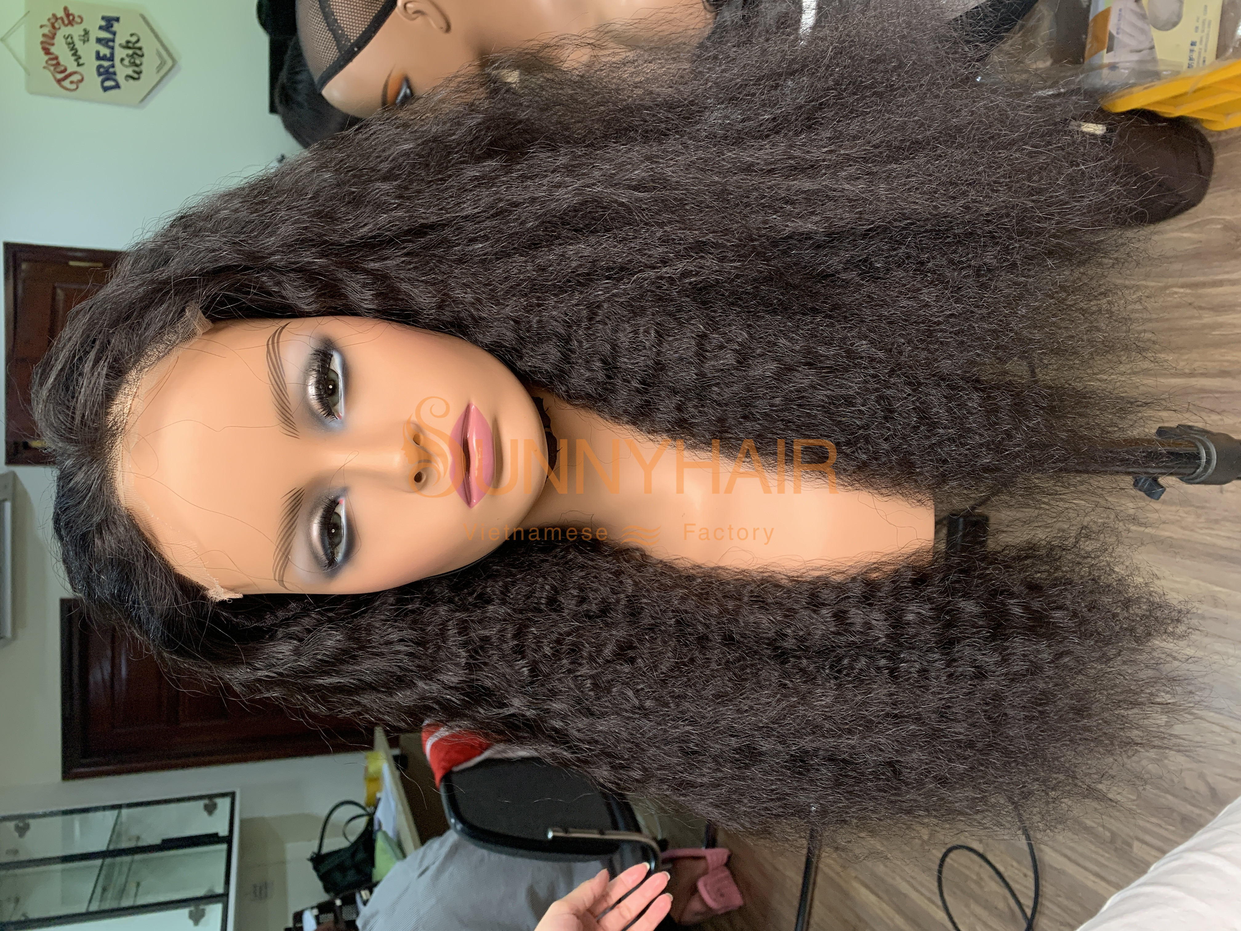 Kinky Straight Wig Vietnamese Virgin Human Hair