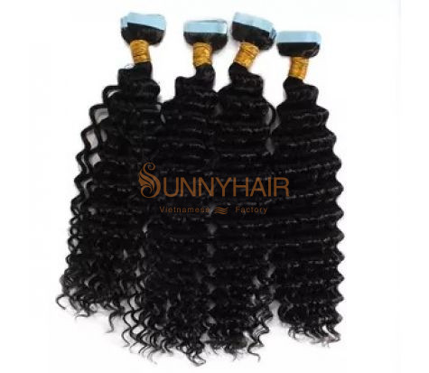 Top Quality Kinky Curly Tape in Hair Extension 100% Remy Human Hair Vietnam