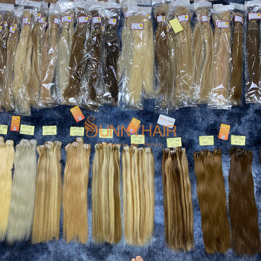 Best Wholesale Prices of 100% Virgin Straight Single Drawn Bulk Hair with Many Colors from Vietnam Hair Manufacturer