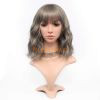 Hot Top Selling Natural Curly Wavy Wig with Bangs 100% Remy Human Hair for Woman