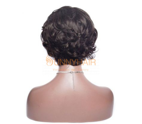 6’’ Short Loose Wave Hair Wigs Pre Plucked Hairline Malaysian Virgin Loose Human Hair Wigs 130% Density