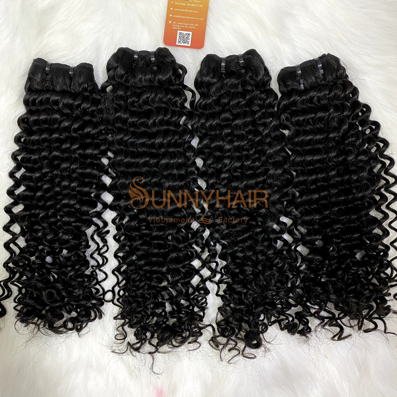 Top Premium Deep Curly 100% Unprocessed Virgin Burmese Human Hair Single/Double Machine Weft