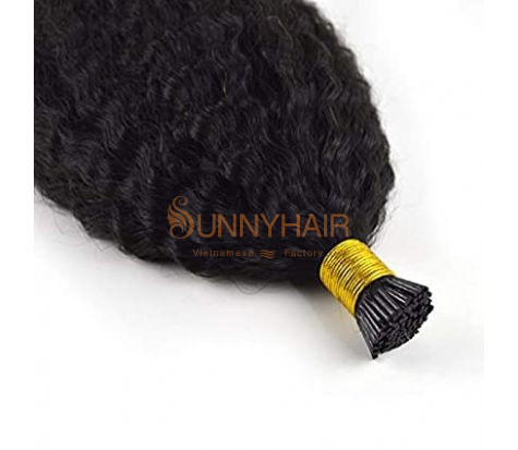 I-tip Keratin Kinky Straight 100% Remy Laotian Human Hair Extensions