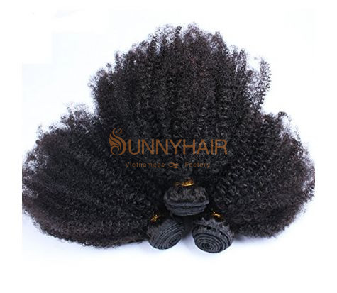 Burmese Kinky Curly 100% Virgin Double Weft Hair with Natural Black Color for Black Women