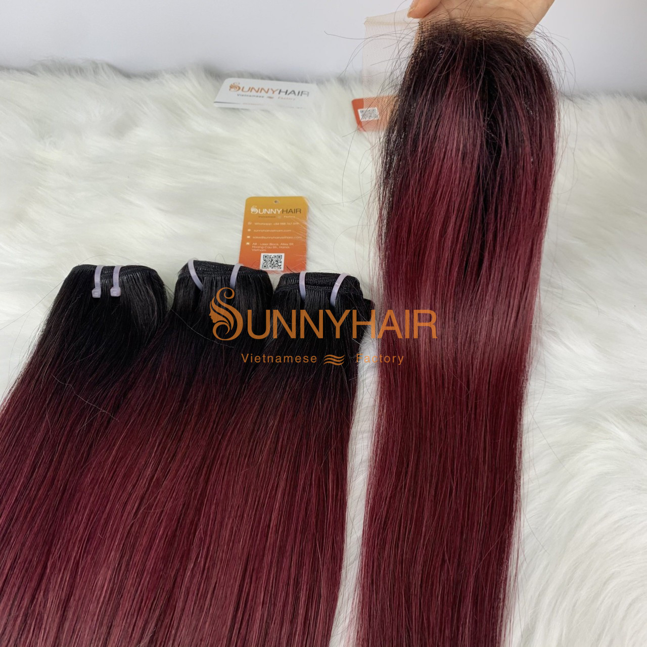 Double Weft Ombre Color Human Hair Extensions