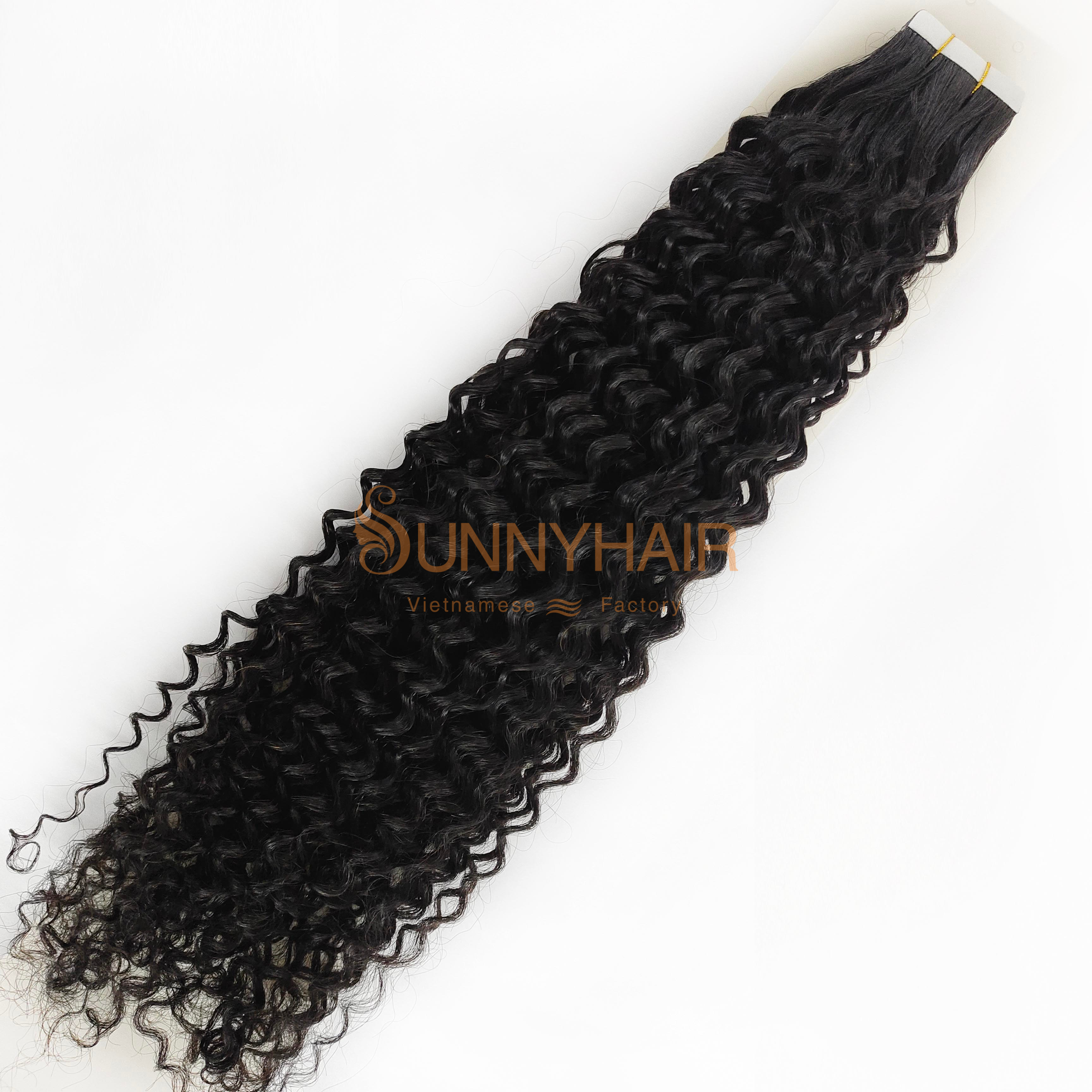 Kinky Curly Tape in Hair Extension 100% Virgin Human Hair Vietnam